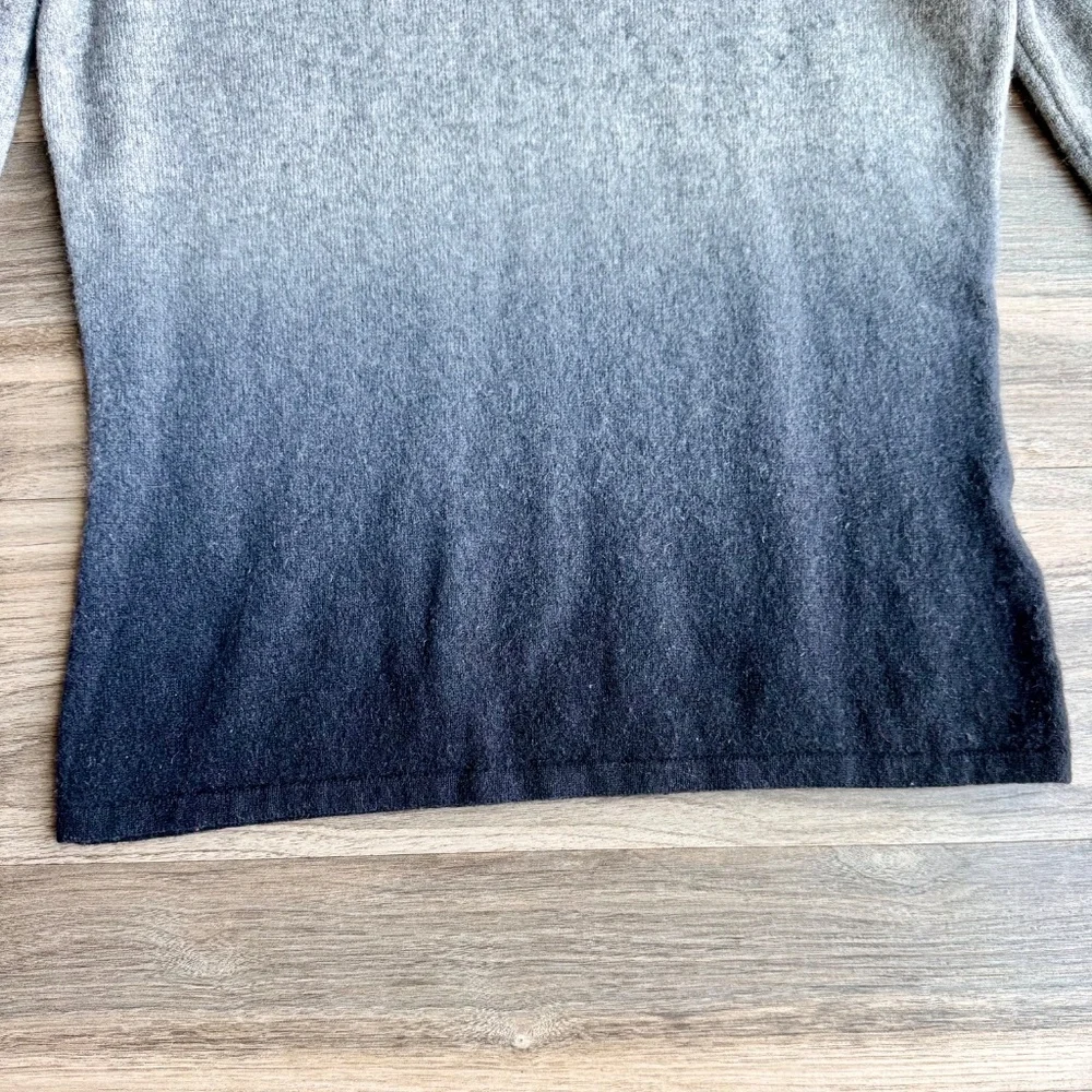 Minimalist 100% Cashmere Ombre Turtleneck‎ Knit Sweater Gradient M